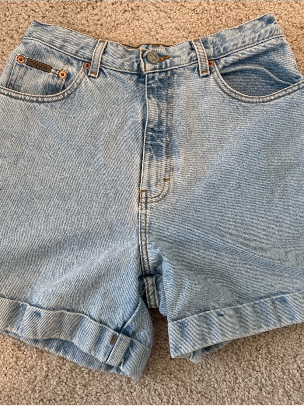 Calvin Klein Jeans Light Blue High-Waist Denim Shorts